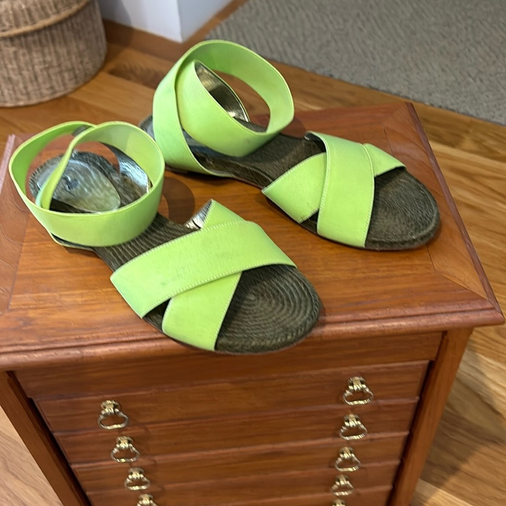 Bright Green Sandals made in Spain